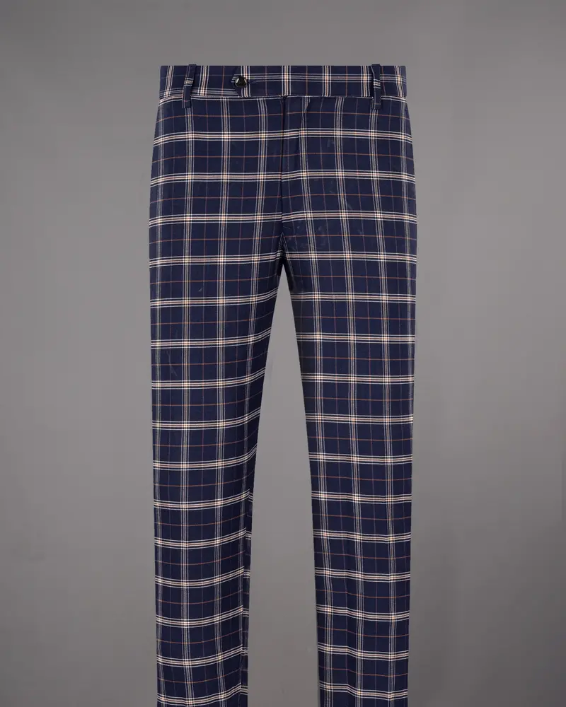 Ebon Clay Blue Plaid Wool Rich Pant 4