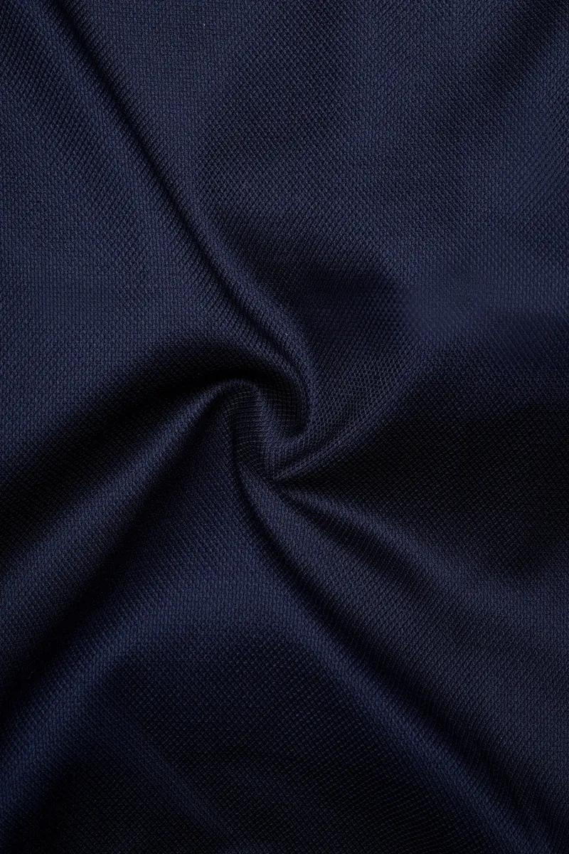 Ebony Blue Dobby Textured Premium Giza Cotton Shirt 3