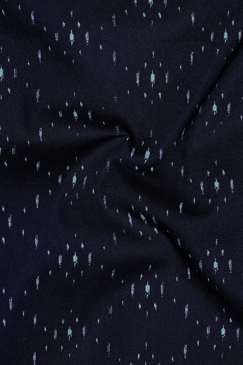 Ebony Blue Printed Premium Cotton Shirt 3