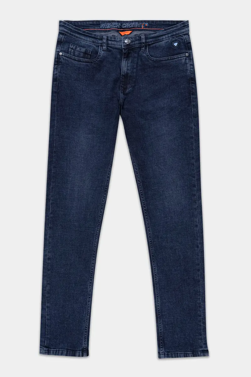 Ebony Blue Stone Wash Stretchable Denim 2