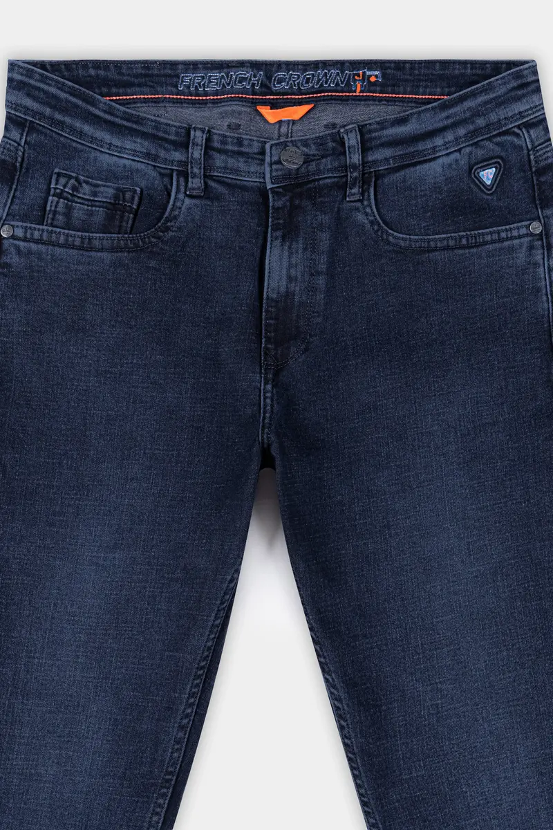 Ebony Blue Stone Wash Stretchable Denim 4