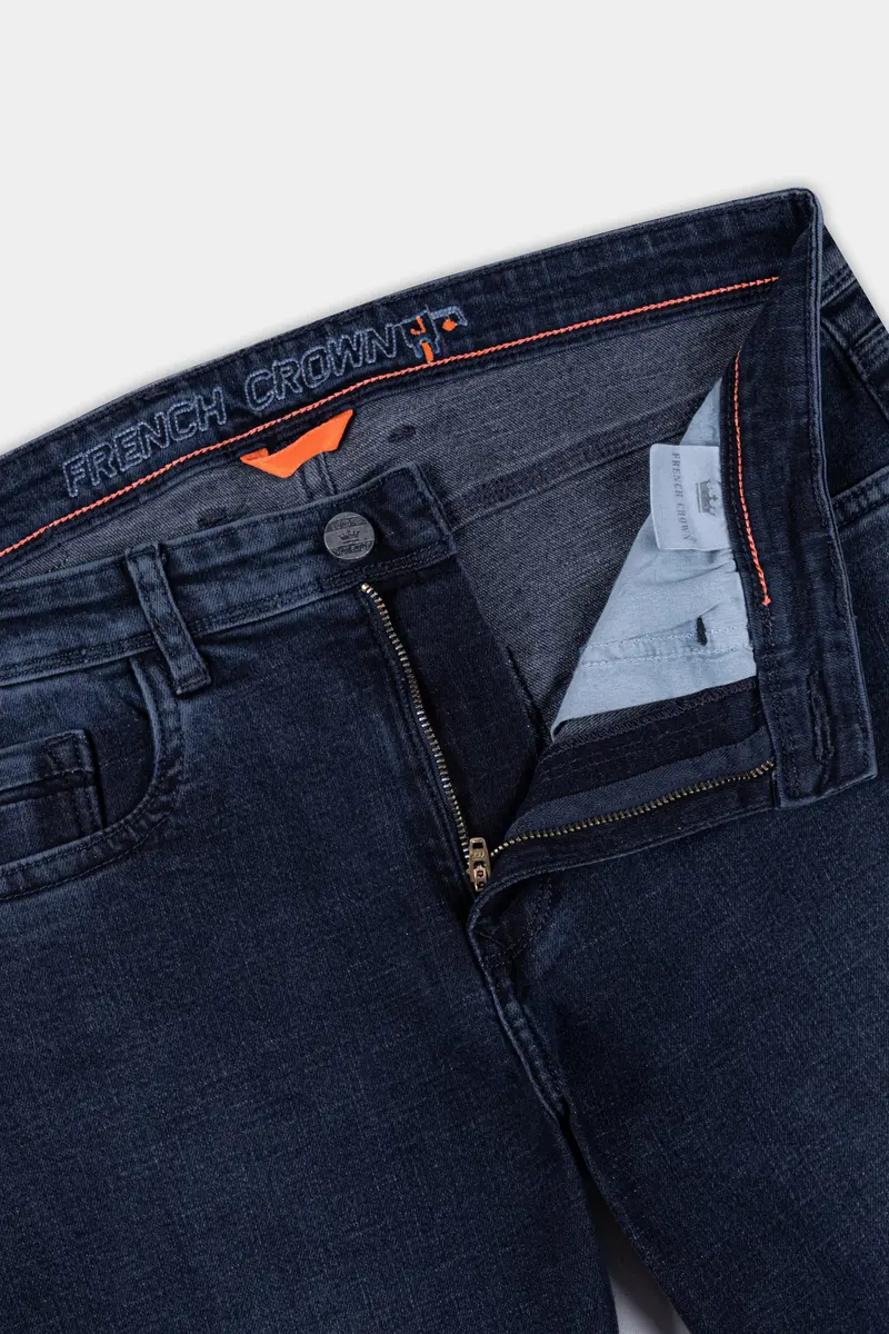 Ebony Blue Stone Wash Stretchable Denim 6