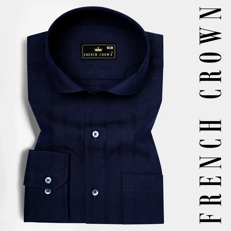 Ebony Blue Super Soft Dobby Premium Cotton Shirt 6