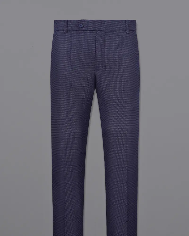 Ebony Clay Blue Cross Placket Bandhgala Suit 13