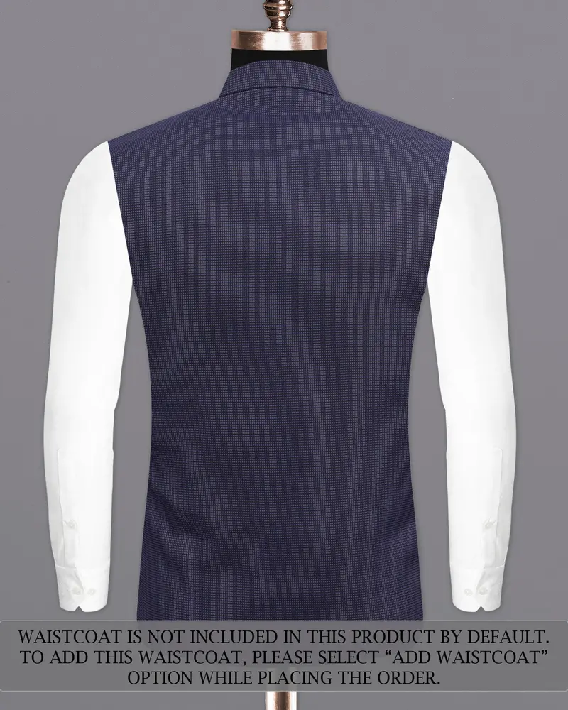 Ebony Clay Blue Cross Placket Bandhgala Suit 16