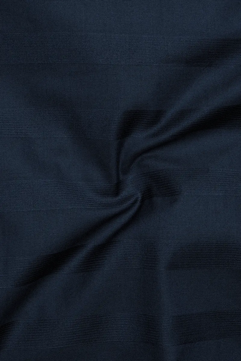 Ebony Clay Blue Dobby Textured Premium Giza Cotton Shirt 3