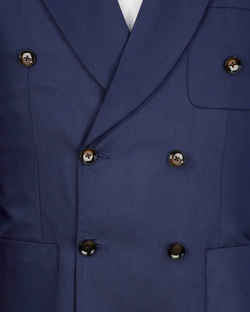 Ebony Clay Blue Double Breasted Sports Blazer 4