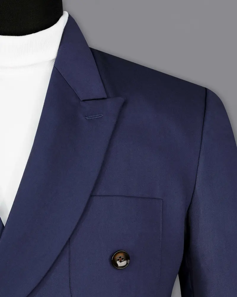 Ebony Clay Blue Double Breasted Sports Blazer 5