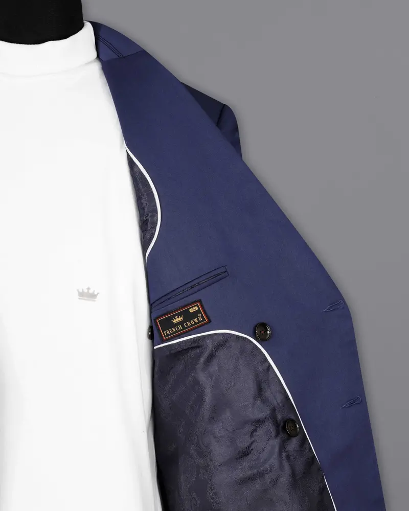 Ebony Clay Blue Double Breasted Sports Blazer 6