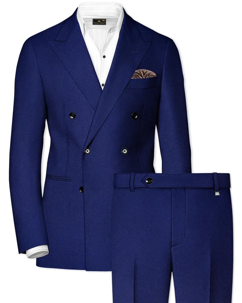 Ebony Clay Blue Double Breasted Suit 1