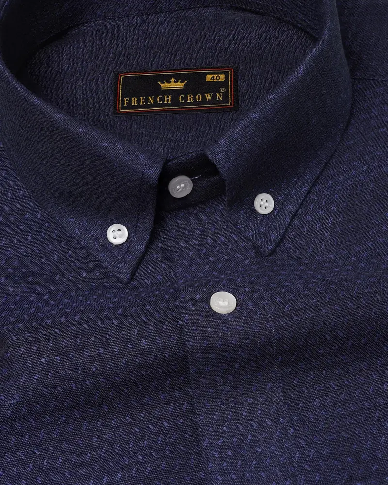 Ebony Clay Blue Luxurious Linen Shirt 1