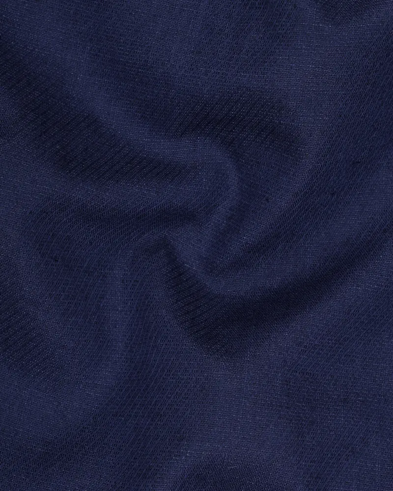 Ebony Clay Blue Luxurious Linen Shirt 2