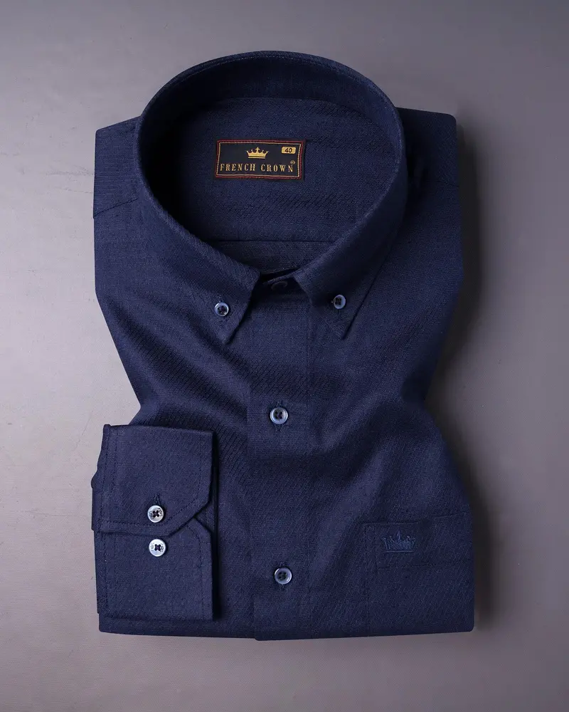 Ebony Clay Blue Luxurious Linen Shirt 3