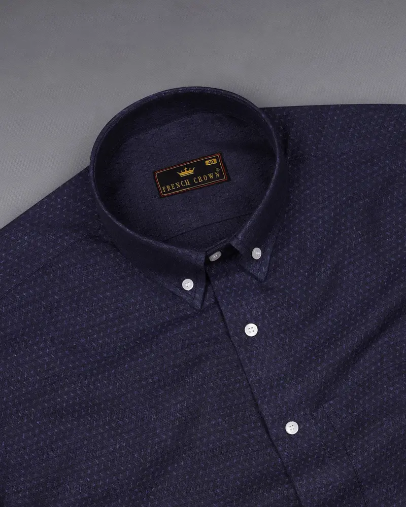 Ebony Clay Blue Luxurious Linen Shirt 4