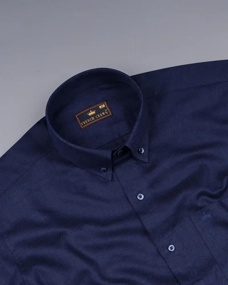 Ebony Clay Blue Luxurious Linen Shirt 4
