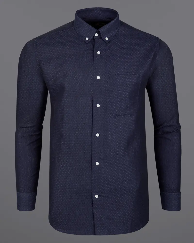 Ebony Clay Blue Luxurious Linen Shirt 5