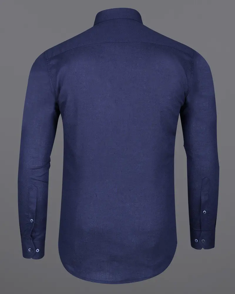 Ebony Clay Blue Luxurious Linen Shirt 6