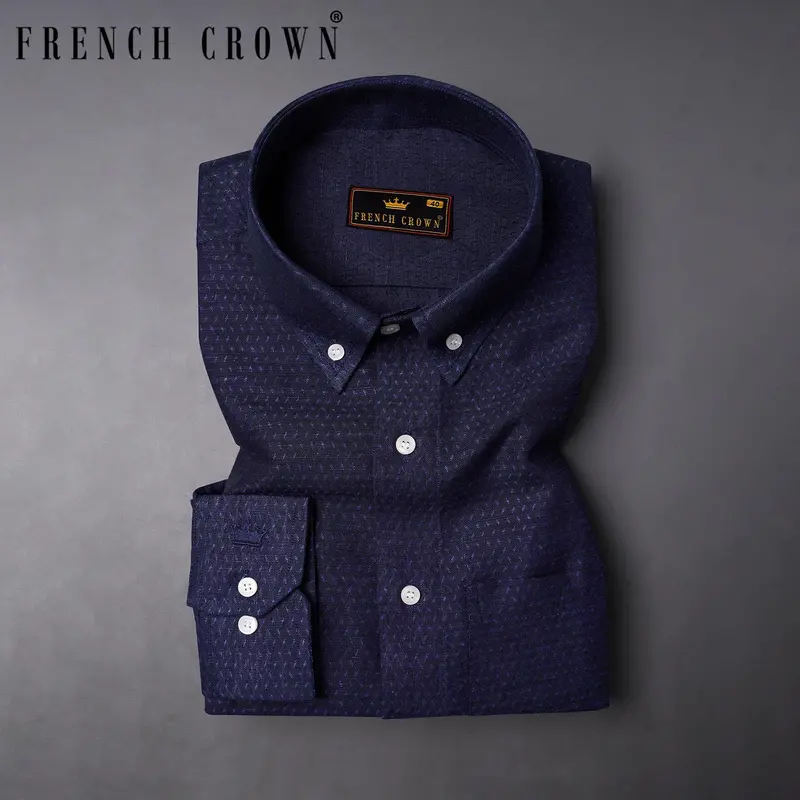 Ebony Clay Blue Luxurious Linen Shirt 7