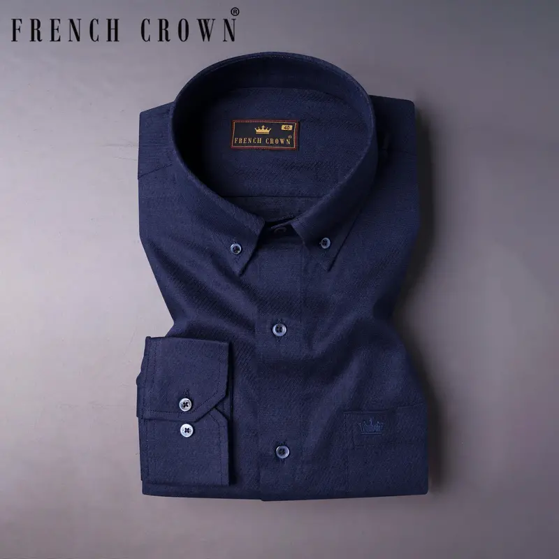 Ebony Clay Blue Luxurious Linen Shirt 7
