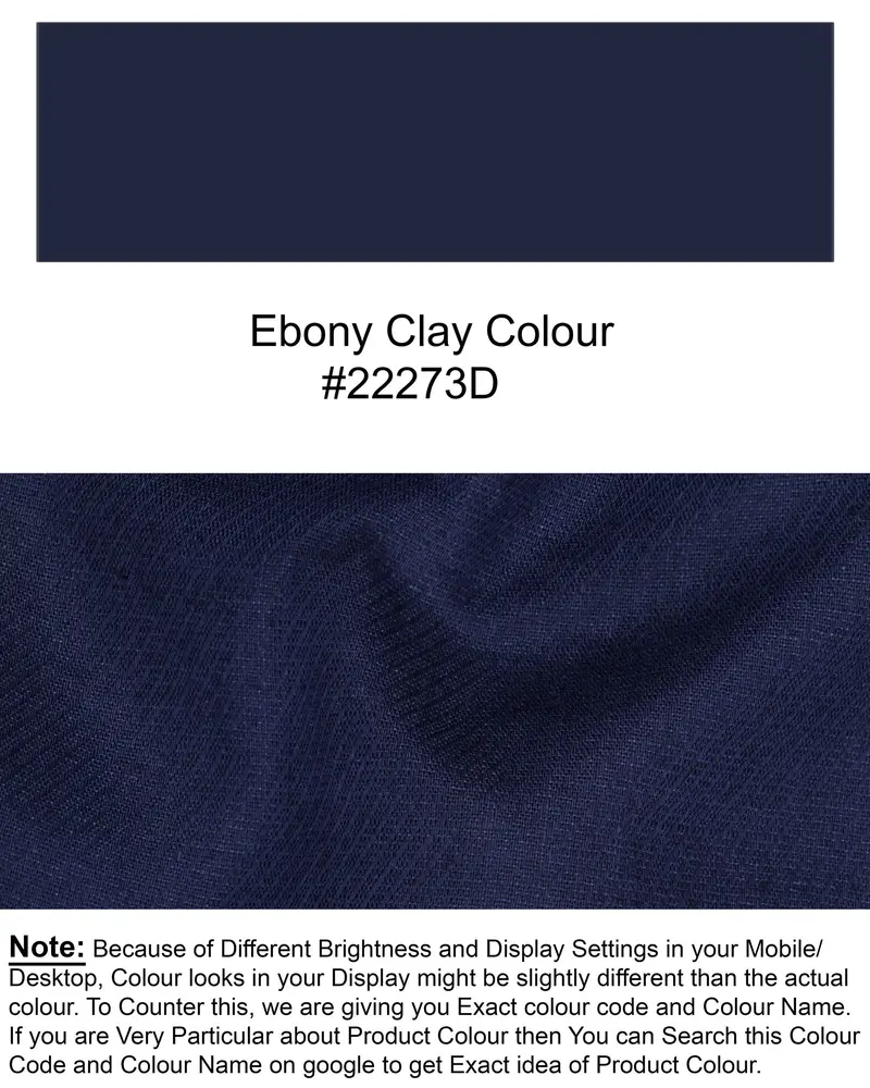 Ebony Clay Blue Luxurious Linen Shirt 8
