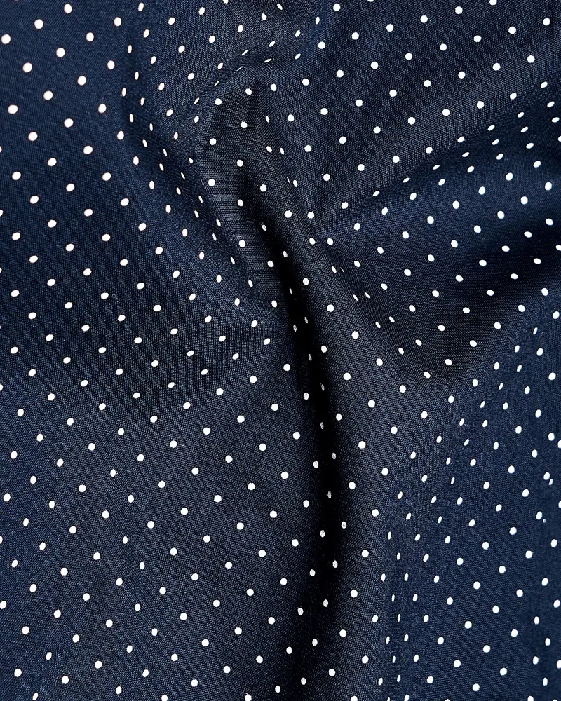 Ebony Clay Blue Polka Dots Premium Cotton Shirt 3