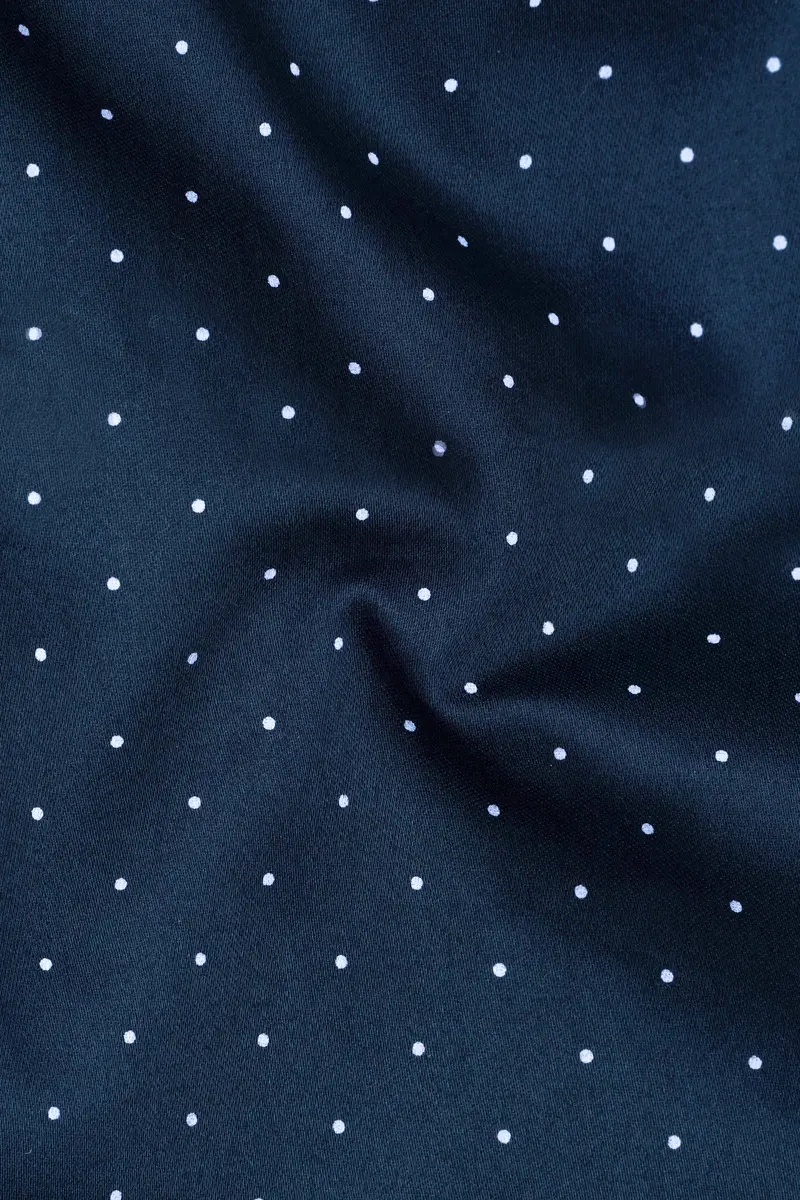 Ebony Clay Blue Polka Dots Printed Super Soft Premium Cotton Shirt 3