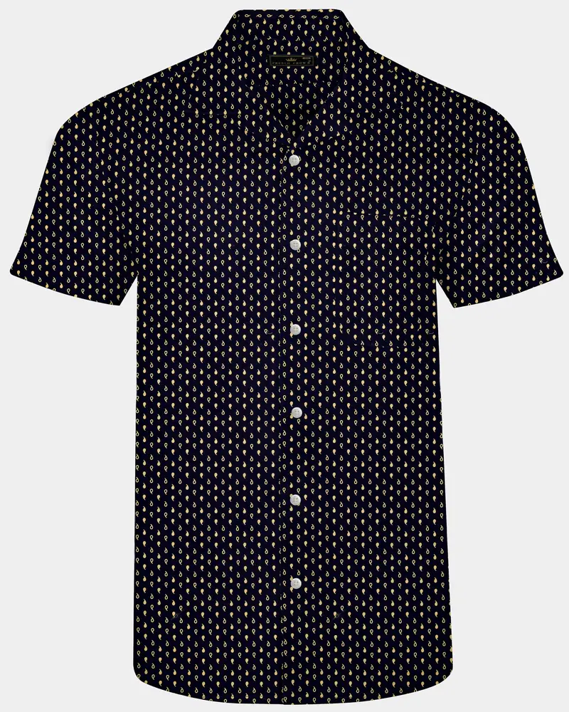 Ebony Clay Blue Printed Lightweight Premium Cotton Shirt 1