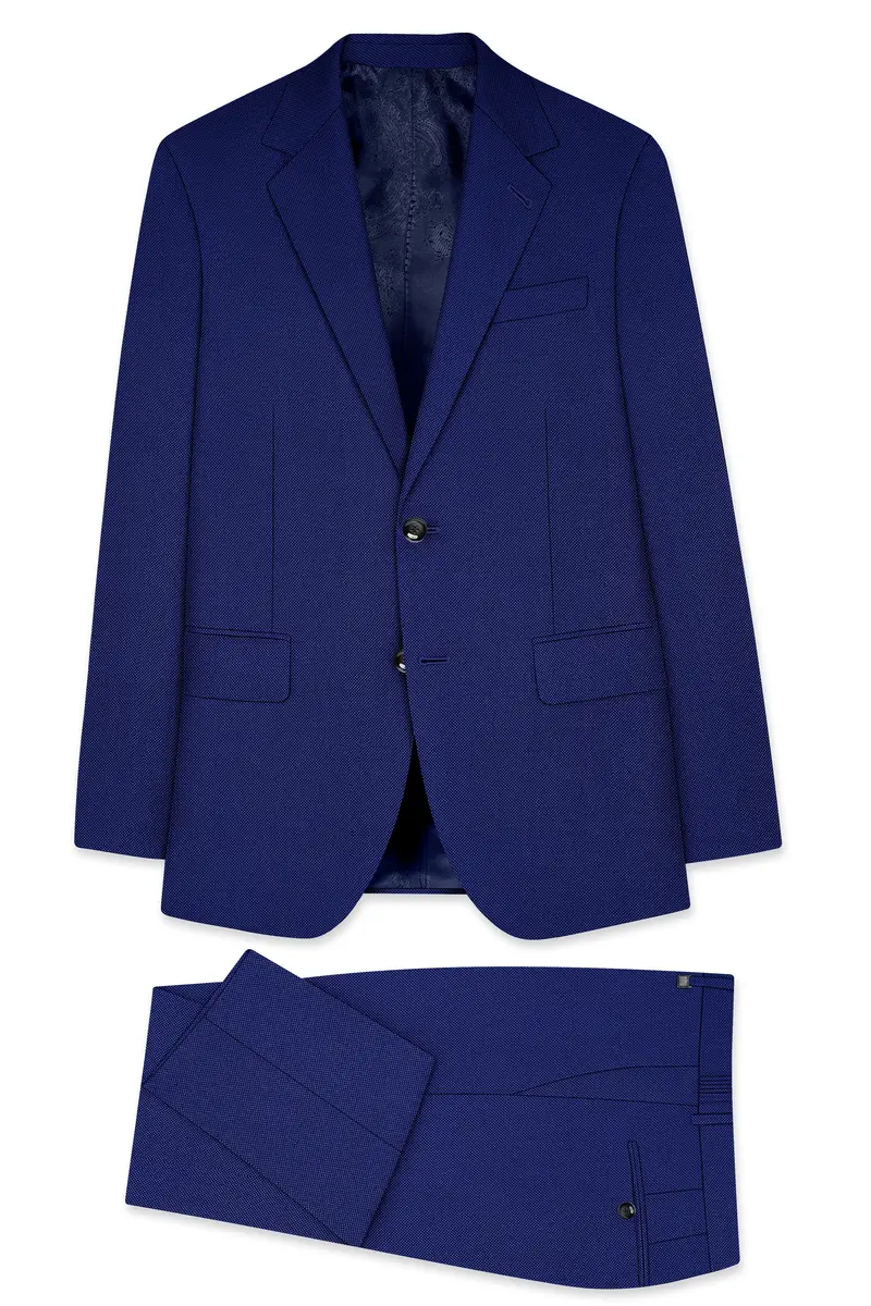Ebony Clay Blue Single Breasted Suit 12