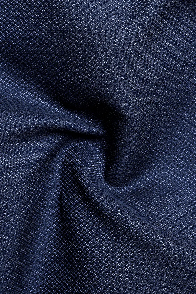 Ebony Clay Blue Textured Cotton Stretchable Waistband Pant 3