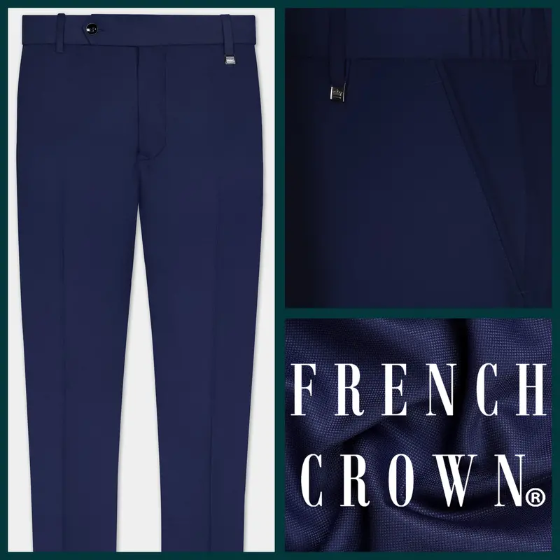 Ebony Clay Blue Textured Pant 1