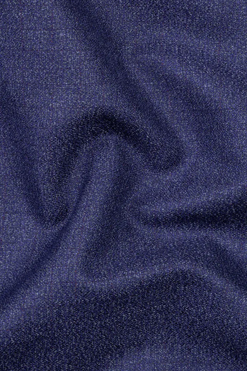 Ebony Clay Blue Textured Wool Blend Pant 3