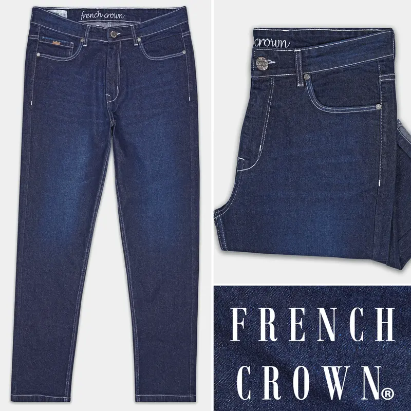 Ebony Clay Blue Whiskering Wash Denim 1