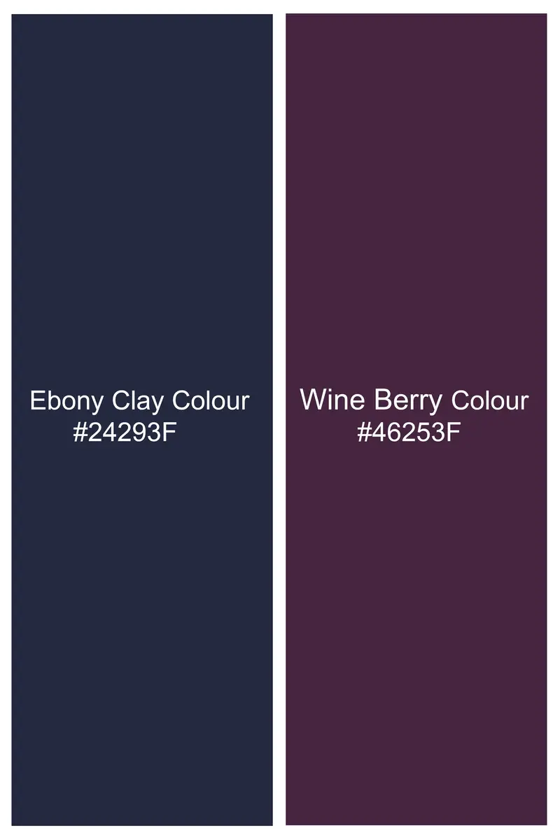 Ebony Clay Blue With Wine Berry Striped Wool Blend Pant 9