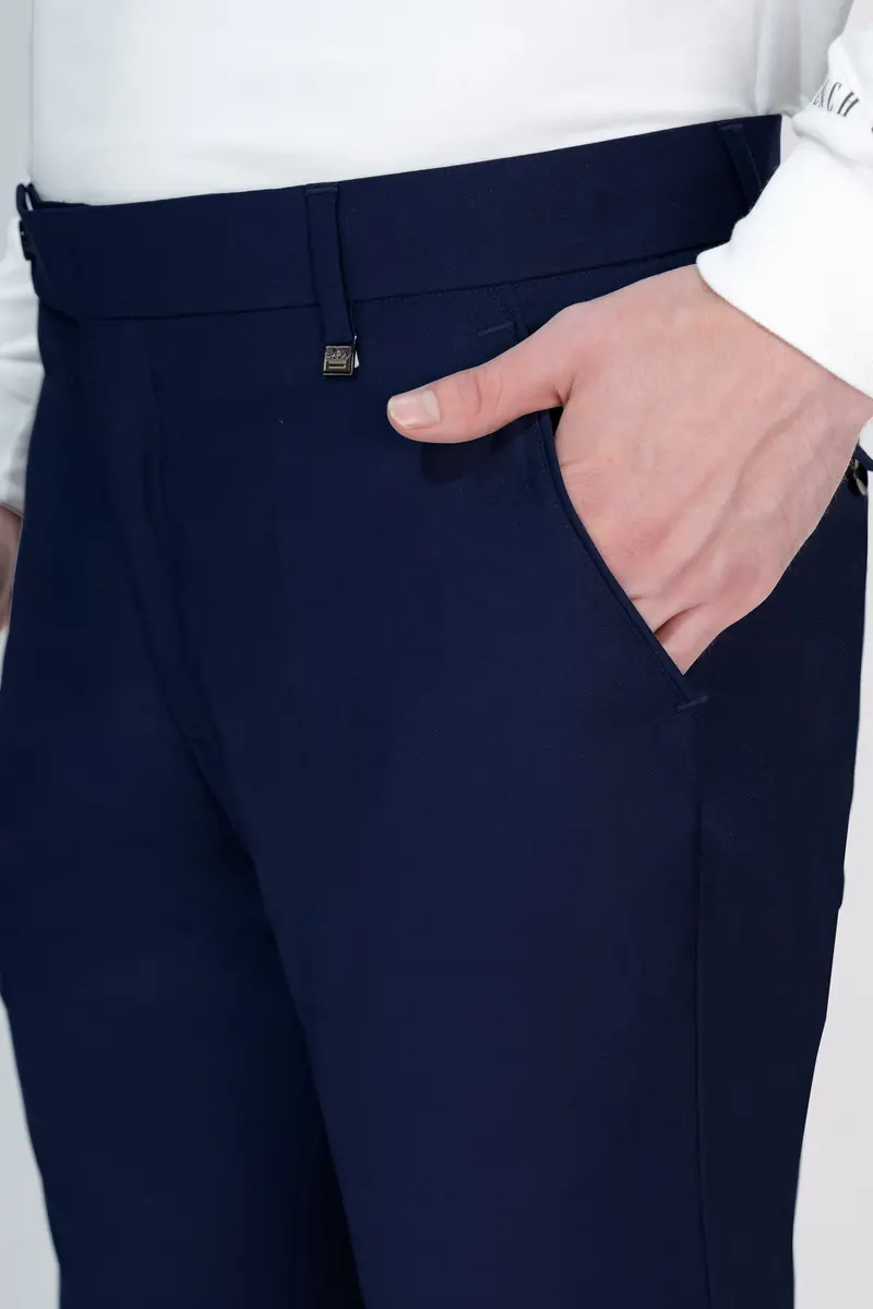 Ebony Clay Blue Wool Rich Pant 4