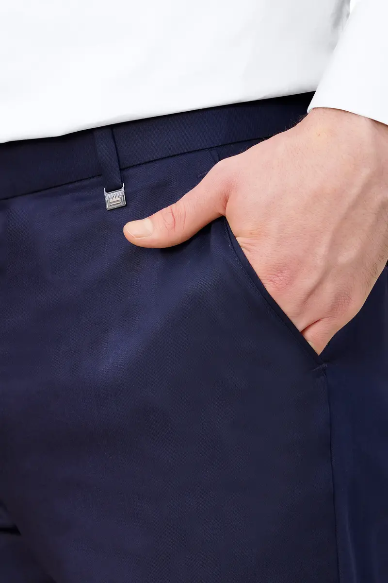 Ebony Clay Blue Wool Rich Pant 7