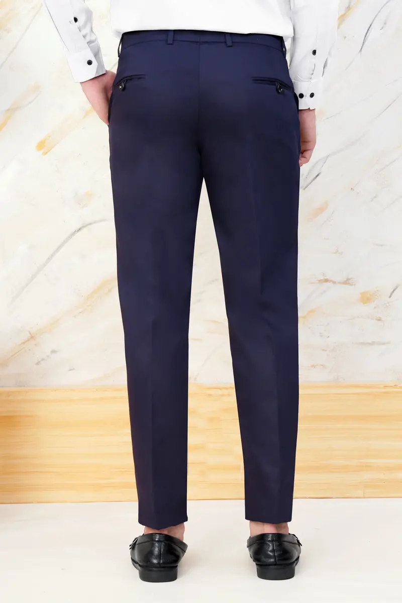 Ebony Clay Blue Wool Rich Pant 8