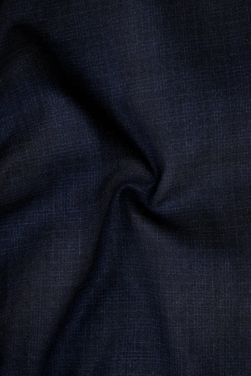 Ebony Clay Gray And Metallic Blue Plaid Double-Breasted Blazer 3