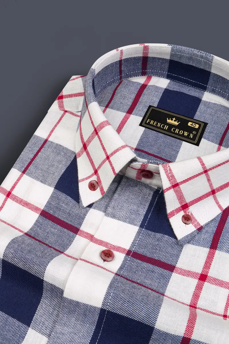 Ebony Clay Twill Plaid Premium Cotton Shirt 1