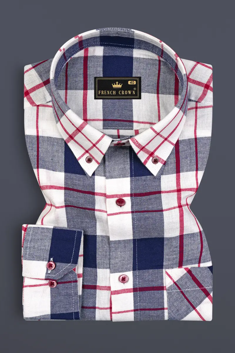 Ebony Clay Twill Plaid Premium Cotton Shirt 3