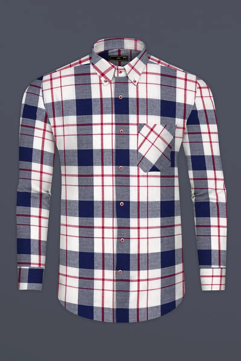 Ebony Clay Twill Plaid Premium Cotton Shirt 4