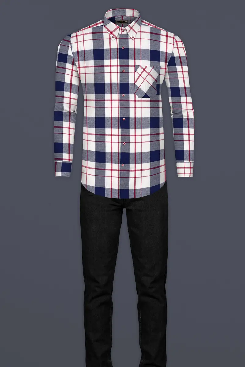 Ebony Clay Twill Plaid Premium Cotton Shirt 6