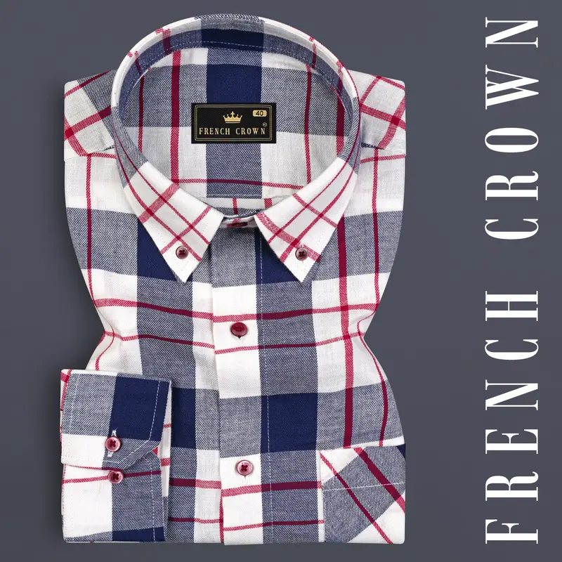 Ebony Clay Twill Plaid Premium Cotton Shirt 7