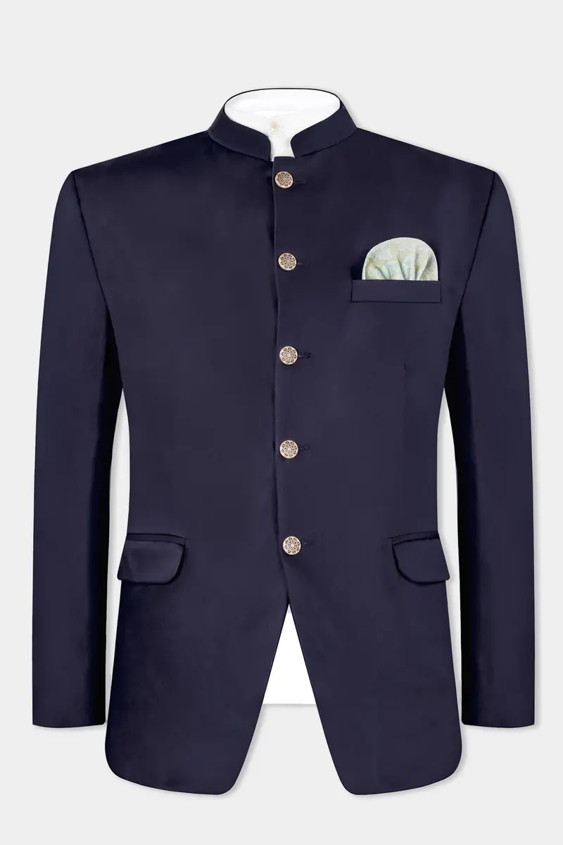 Ebony Clay Wool Rich Bandhgala Blazer 2