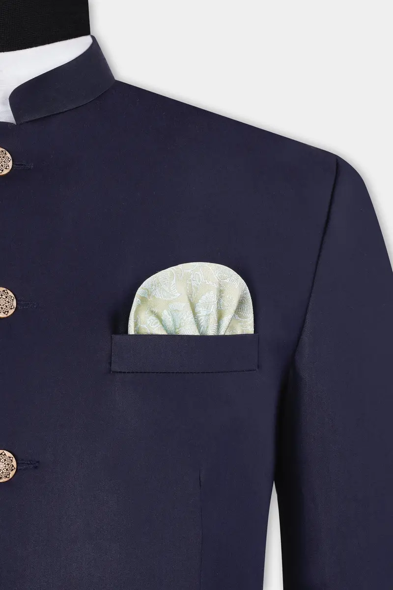 Ebony Clay Wool Rich Bandhgala Blazer 4