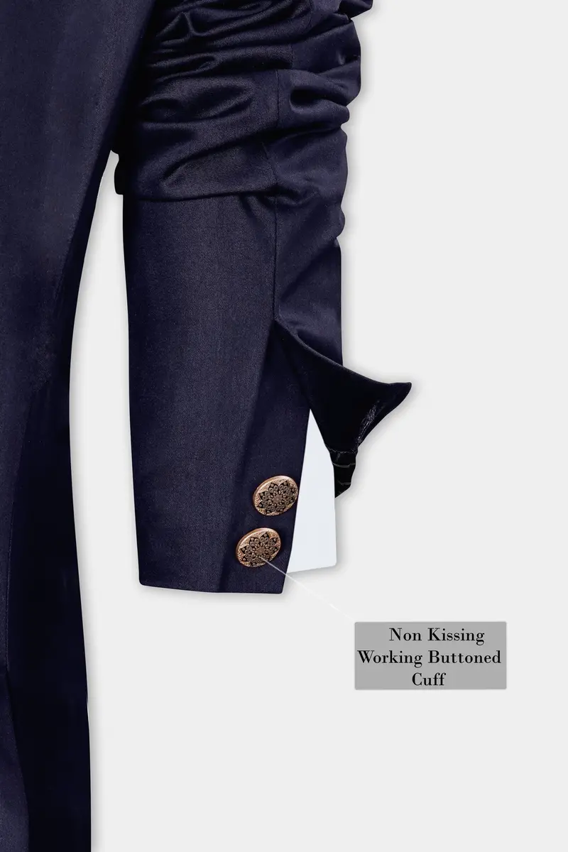 Ebony Clay Wool Rich Bandhgala Blazer 7