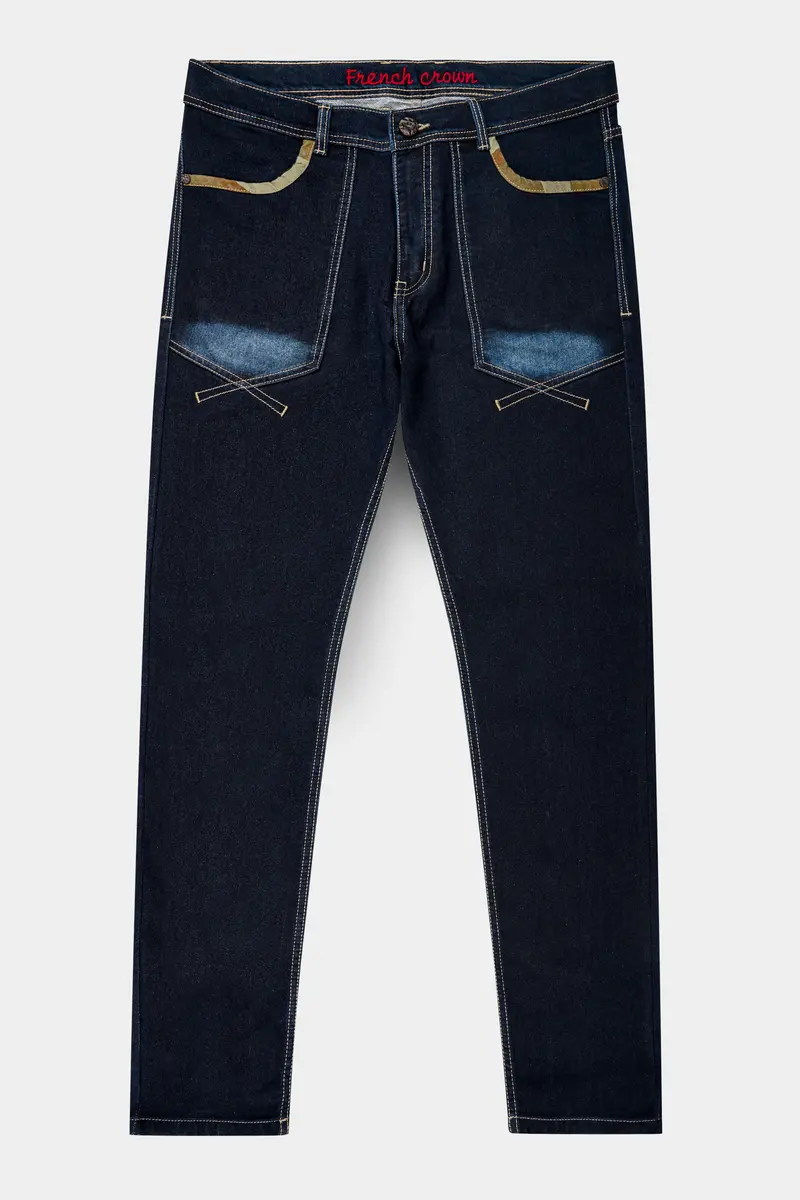 Ebony Dark Blue Clean Look Stretchable Denim 2