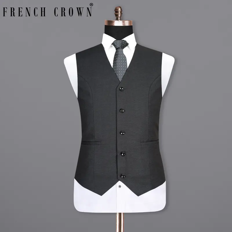 Ebony Grey Premium Cotton Waistcoat 1
