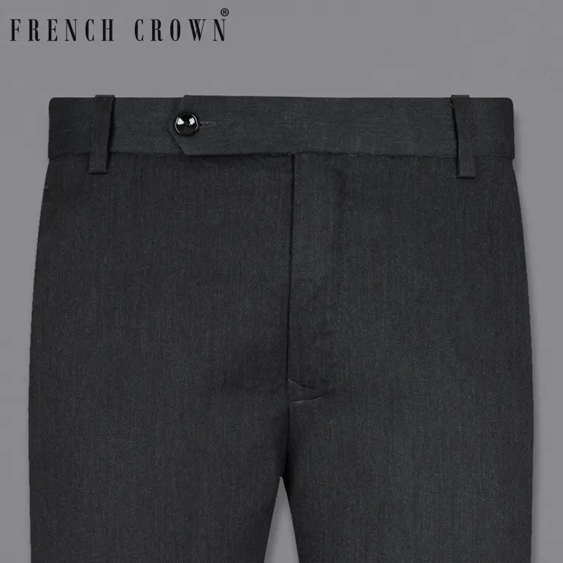 Ebony Grey Wool Rich Pant 1
