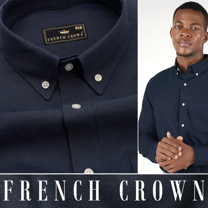 Ebony Navy Clay Blue Royal Oxford Shirt 4