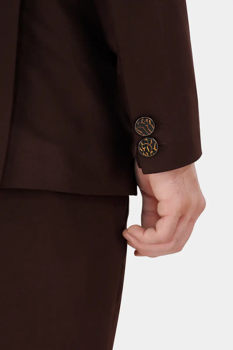 Eclipse Brown Checked Premium Cotton Designer Blazer 6